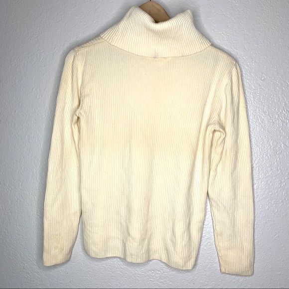 Escada cream turtleneck cashmere long sleeve - Picture 5 of 7
